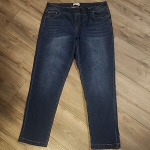 Dark Indigo Women's Straight Leg Pajama Jeans - M